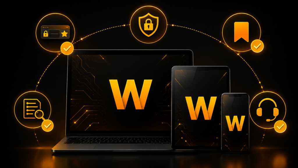 Akses aman WAW4D bagi member baru melalui ponsel tablet dan laptop dengan pemeriksaan domain