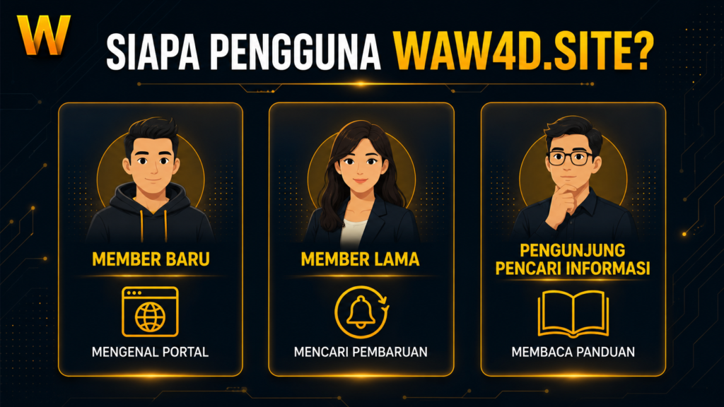 Member baru, member lama, dan pengunjung sebagai pengguna WAW4D.site