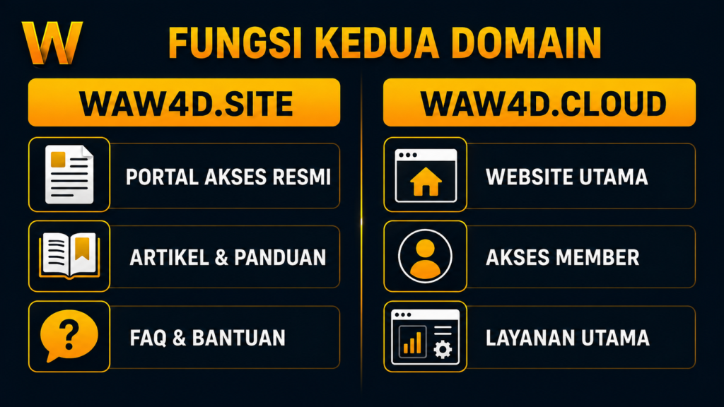 Fungsi WAW4D.site sebagai portal akses resmi dan WAW4D.cloud sebagai website utama